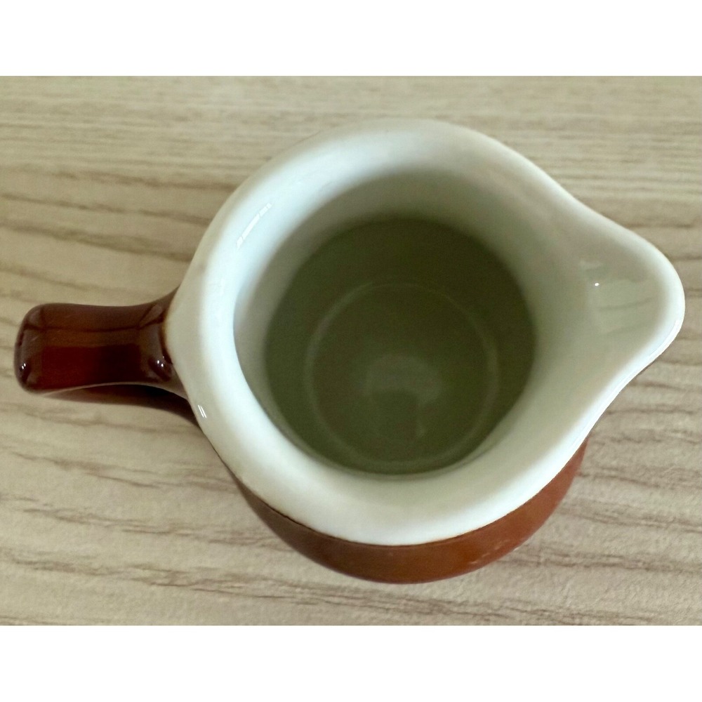 Vintage Hall USA Individual Creamer Cream Pitcher Brown Brownware 2" tall - Picture 6 of 7